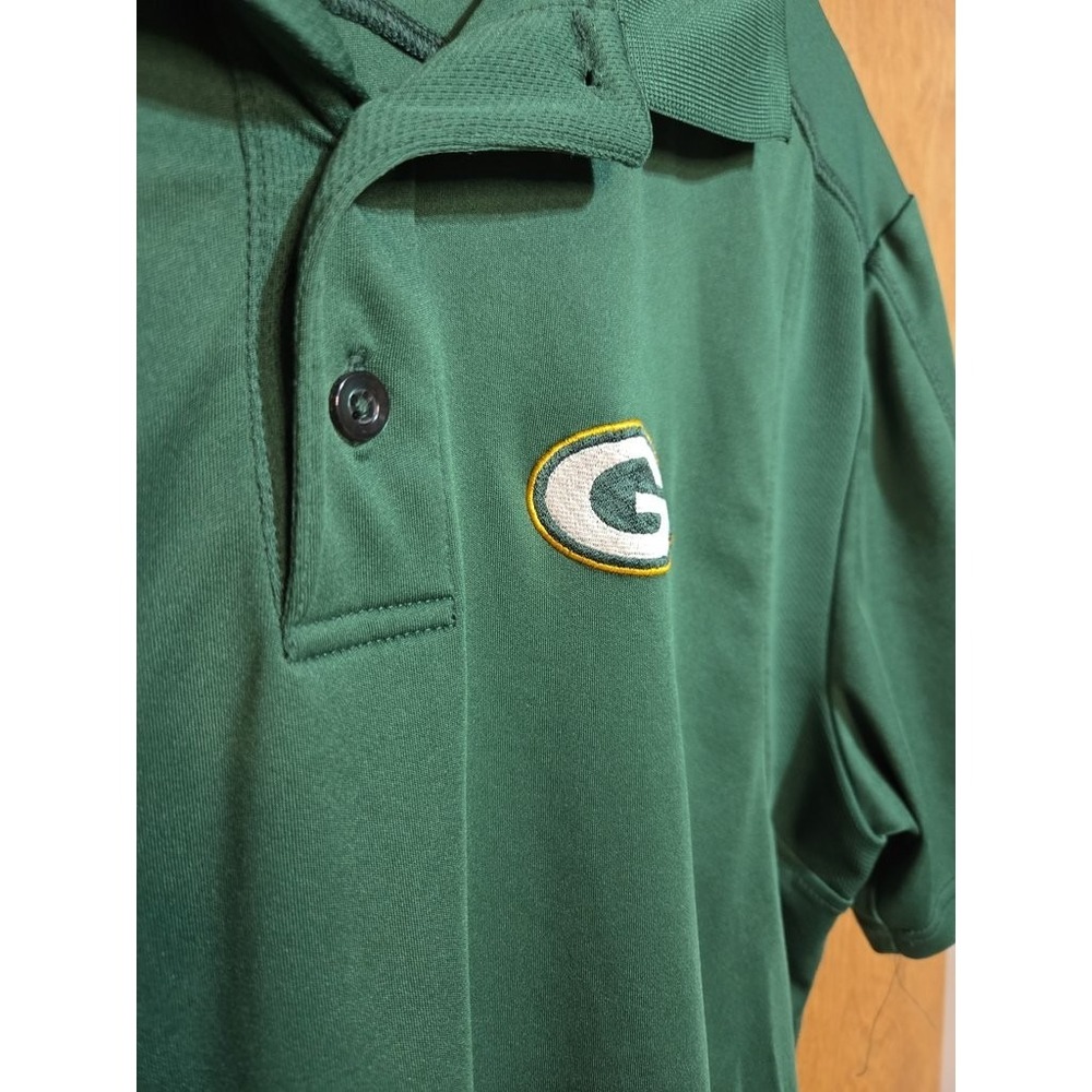 NFL Team Apparel Green Bay Packers Polo Shirt Mens Large Green TX3 Cool Golf Top - Picture 3 of 3